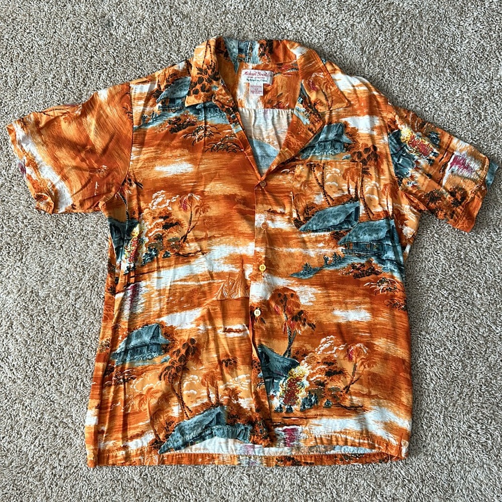 Orange Hawaiian Shirt (Large)